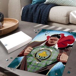 Scottish Pringle Clan Tartan Puzzle - Supper Hero Style Scottish Plaid Tartan Plaid