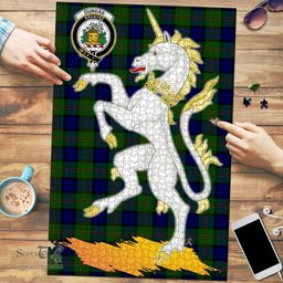 Scottish Dundas Modern Clan Tartan Puzzle - Unicorn Style Scottish Plaid Tartan Plaid