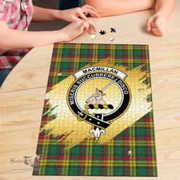 Scottish MacMillan Old Ancient Clan Tartan Puzzle - Gold Style Scottish Plaid Tartan Plaid