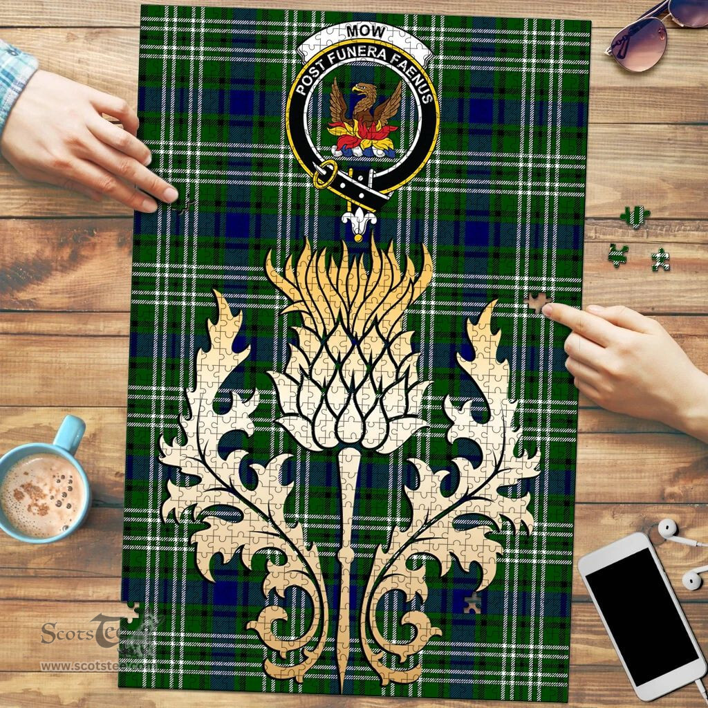 Scottish Mow Clan Tartan Puzzle - Thistle Gold Style Scottish Plaid Tartan Plaid
