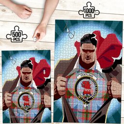 Scottish Pentland Clan Tartan Puzzle - Supper Hero Style Scottish Plaid Tartan Plaid