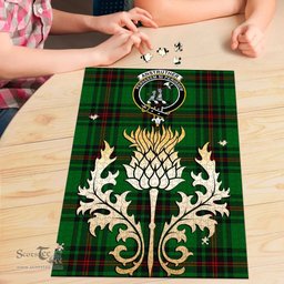 Scottish Anstruther Clan Tartan Puzzle - Thistle Gold Style Scottish Plaid Tartan Plaid