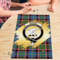 Scottish Norvel Clan Tartan Puzzle - Gold Style Scottish Plaid Tartan Plaid