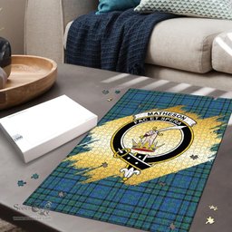 Scottish Matheson Hunting Ancient Clan Tartan Puzzle - Gold Style Scottish Plaid Tartan Plaid
