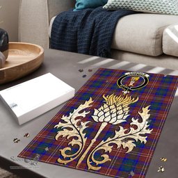 Scottish Chisholm Hunting Modern Clan Tartan Puzzle - Thistle Gold Style Scottish Plaid Tartan Plaid