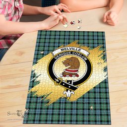 Scottish Melville Clan Tartan Puzzle - Gold Style Scottish Plaid Tartan Plaid