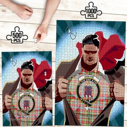 Scottish Ogilvie Clan Tartan Puzzle - Supper Hero Style Scottish Plaid Tartan Plaid