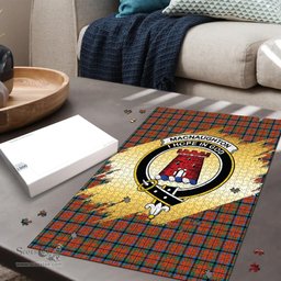 Scottish MacNaughton Ancient Clan Tartan Puzzle - Gold Style Scottish Plaid Tartan Plaid