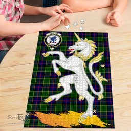 Scottish Forsyth Modern Clan Tartan Puzzle - Unicorn Style Scottish Plaid Tartan Plaid