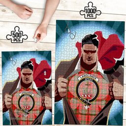 Scottish Langlands Clan Tartan Puzzle - Supper Hero Style Scottish Plaid Tartan Plaid