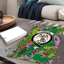 Scottish Straiton Clan Tartan Puzzle - Thistle Pattern Style Scottish Plaid Tartan Plaid