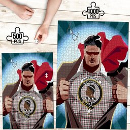 Scottish Borthwick Dress Ancient Clan Tartan Puzzle - Supper Hero Style Scottish Plaid Tartan Plaid