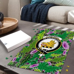 Scottish Campbell Argyll Weathered Clan Tartan Puzzle - Thistle Pattern Style Scottish Plaid Tartan Plaid