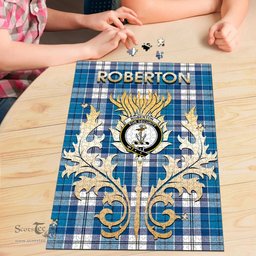 Scottish Roberton Clan Tartan Puzzle - Thistle Scotland Style Scottish Plaid Tartan Plaid