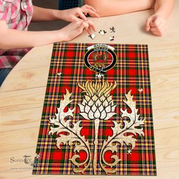 Scottish MacGill Modern Clan Tartan Puzzle - Thistle Gold Style Scottish Plaid Tartan Plaid