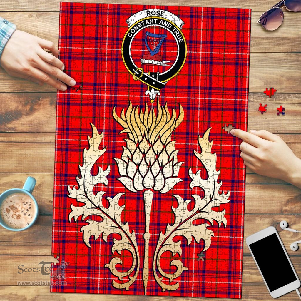 Scottish Rose Modern Clan Tartan Puzzle - Thistle Gold Style Scottish Plaid Tartan Plaid