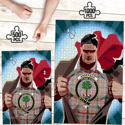 Scottish Anderson of Arbrake Clan Tartan Puzzle - Supper Hero Style Scottish Plaid Tartan Plaid