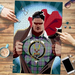 Scottish Calder Modern Clan Tartan Puzzle - Supper Hero Style Scottish Plaid Tartan Plaid