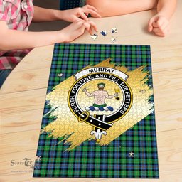 Scottish Murray of Atholl Ancient Clan Tartan Puzzle - Gold Style Scottish Plaid Tartan Plaid