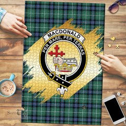 Scottish MacDonald of the Isles Hunting Ancient Clan Tartan Puzzle - Gold Style Scottish Plaid Tartan Plaid