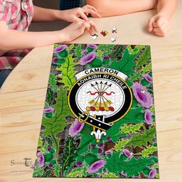 Scottish Cameron of Erracht Weathered Clan Tartan Puzzle - Thistle Pattern Style Scottish Plaid Tartan Plaid