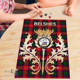 Scottish Belshes Clan Tartan Puzzle - Thistle Scotland Style Scottish Plaid Tartan Plaid