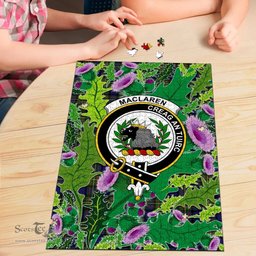 Scottish MacLaren Modern Clan Tartan Puzzle - Thistle Pattern Style Scottish Plaid Tartan Plaid