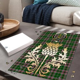 Scottish Gray Hunting Clan Tartan Puzzle - Thistle Gold Style Scottish Plaid Tartan Plaid