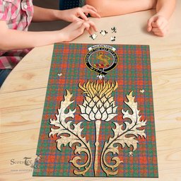 Scottish MacKintosh Ancient Clan Tartan Puzzle - Thistle Gold Style Scottish Plaid Tartan Plaid