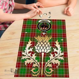 Scottish Baxter Modern Clan Tartan Puzzle - Thistle Gold Style Scottish Plaid Tartan Plaid