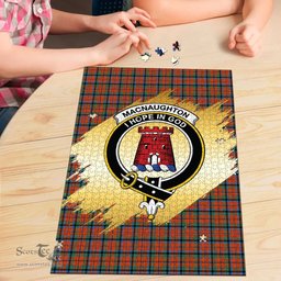 Scottish MacNaughton Ancient Clan Tartan Puzzle - Gold Style Scottish Plaid Tartan Plaid