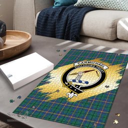 Scottish Carmichael Ancient Clan Tartan Puzzle - Gold Style Scottish Plaid Tartan Plaid