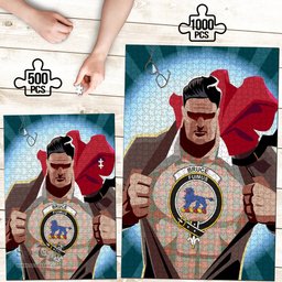 Scottish Bruce Ancient Clan Tartan Puzzle - Supper Hero Style Scottish Plaid Tartan Plaid