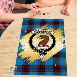 Scottish Wedderburn Clan Tartan Puzzle - Gold Style Scottish Plaid Tartan Plaid
