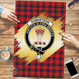 Scottish Robertson Modern Clan Tartan Puzzle - Gold Style Scottish Plaid Tartan Plaid