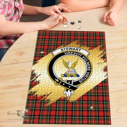 Scottish Stewart Royal Modern Clan Tartan Puzzle - Gold Style Scottish Plaid Tartan Plaid