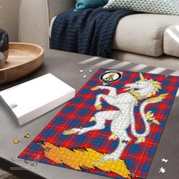 Scottish Galloway Red Clan Tartan Puzzle - Unicorn Style Scottish Plaid Tartan Plaid