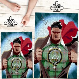 Scottish Kinnear Clan Tartan Puzzle - Supper Hero Style Scottish Plaid Tartan Plaid