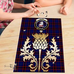 Scottish Home Modern Clan Tartan Puzzle - Thistle Gold Style Scottish Plaid Tartan Plaid
