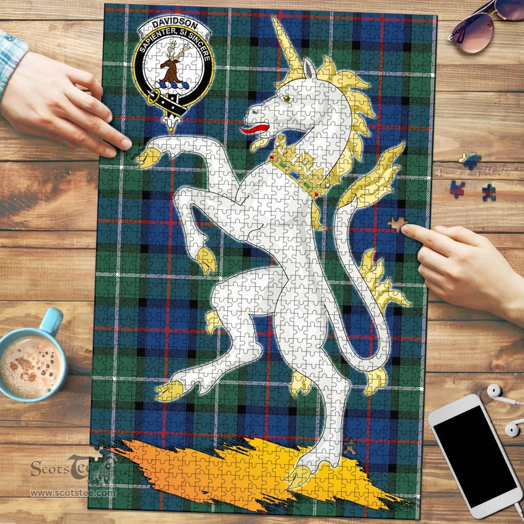 Scottish Davidson of Tulloch  Clan Tartan Puzzle - Unicorn Style Scottish Plaid Tartan Plaid