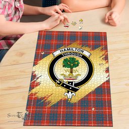 Scottish Hamilton Ancient Clan Tartan Puzzle - Gold Style Scottish Plaid Tartan Plaid