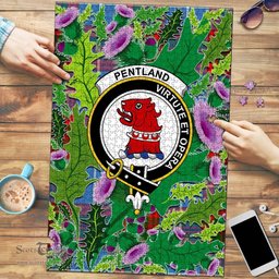 Scottish Pentland Clan Tartan Puzzle - Thistle Pattern Style Scottish Plaid Tartan Plaid