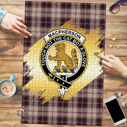 Scottish MacPherson Hunting Ancient Clan Tartan Puzzle - Gold Style Scottish Plaid Tartan Plaid