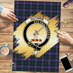 Scottish Guthrie Modern Clan Tartan Puzzle - Gold Style Scottish Plaid Tartan Plaid