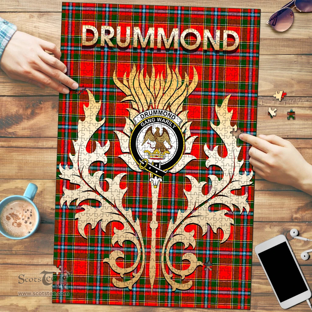 Scottish Drummond of Perth Clan Tartan Puzzle - Thistle Scotland Style Scottish Plaid Tartan Plaid