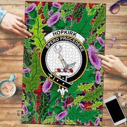 Scottish Hopkirk Clan Tartan Puzzle - Thistle Pattern Style Scottish Plaid Tartan Plaid