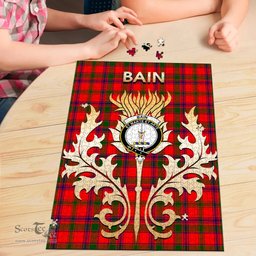 Scottish Bain Clan Tartan Puzzle - Thistle Scotland Style Scottish Plaid Tartan Plaid