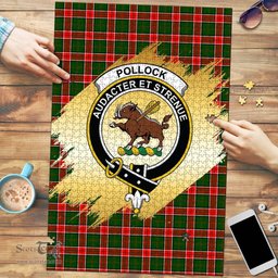 Scottish Pollock Modern Clan Tartan Puzzle - Gold Style Scottish Plaid Tartan Plaid