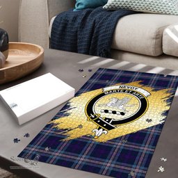 Scottish Nevoy Clan Tartan Puzzle - Gold Style Scottish Plaid Tartan Plaid