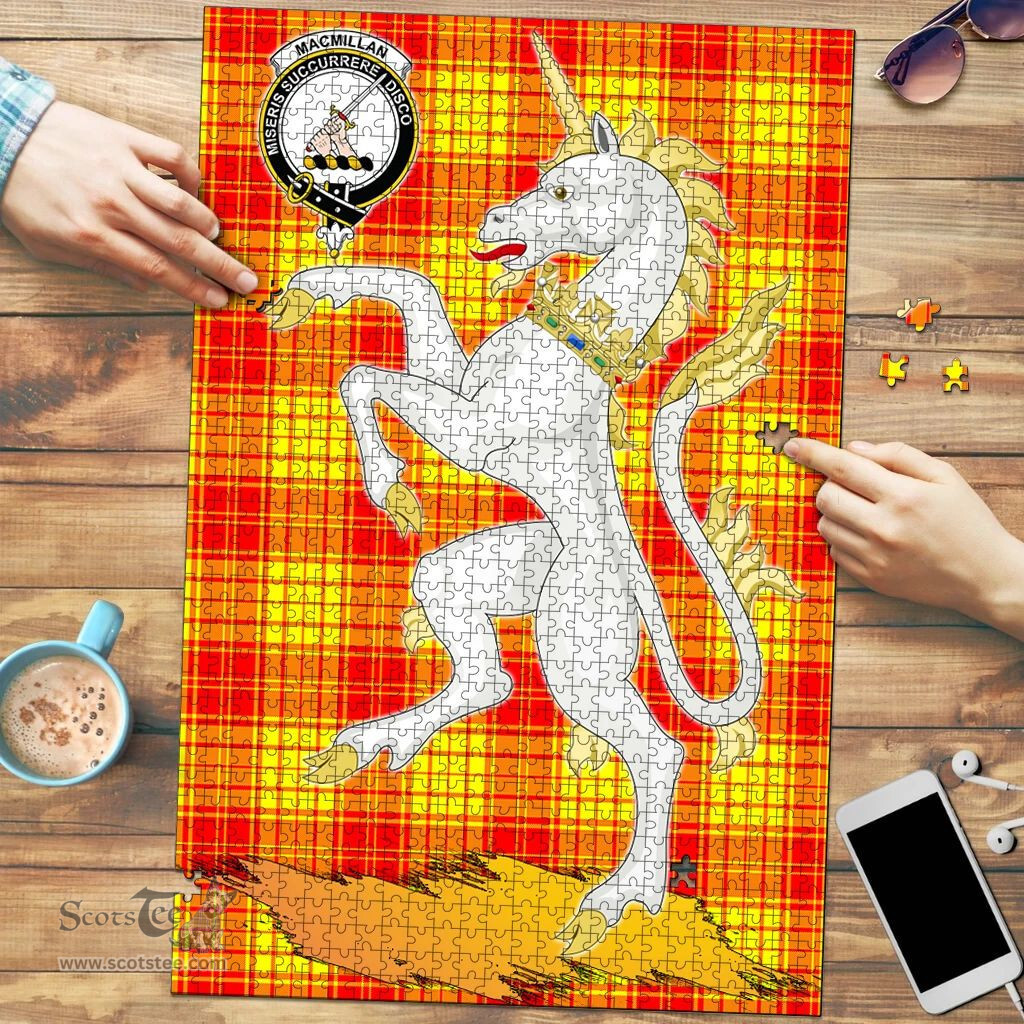 Scottish MacMillan Clan Tartan Puzzle - Unicorn Style Scottish Plaid Tartan Plaid